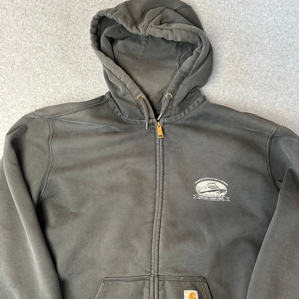 Carhartt Rain Defender Thrashed Hoodie Faded Black‎ Cape May Lewes Ferry XL